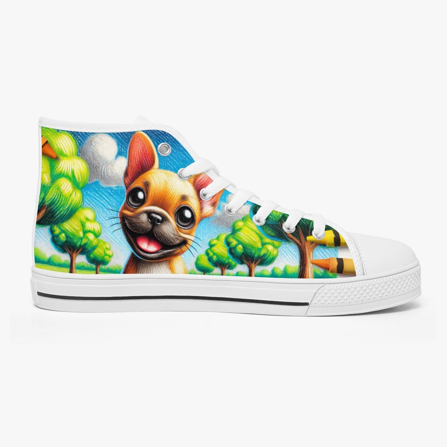 Chitelli's Cream French Bulldog High Tops