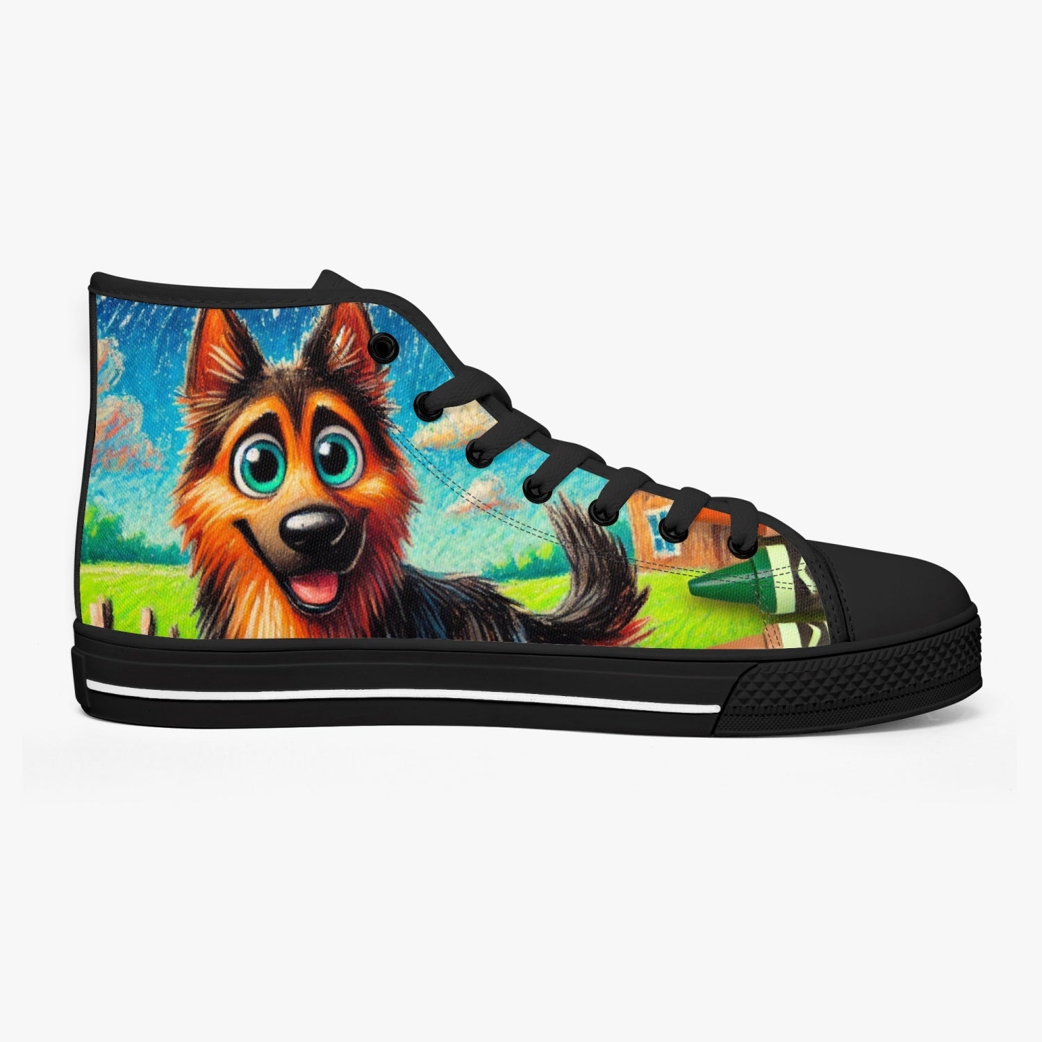 Chitelli's Crayon German Sheppard High Tops