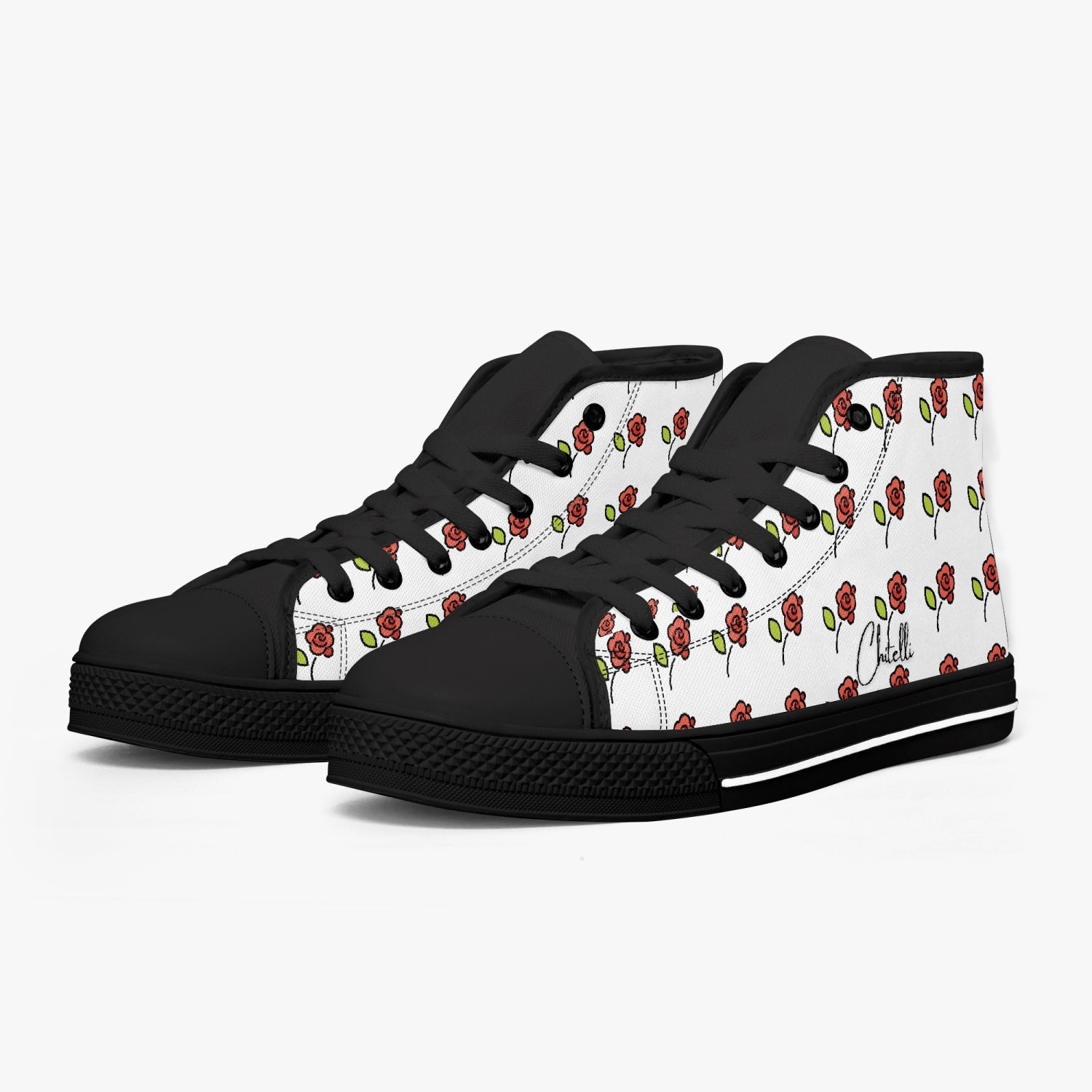 Chitelli's Rose Emoji High Top Sneakers