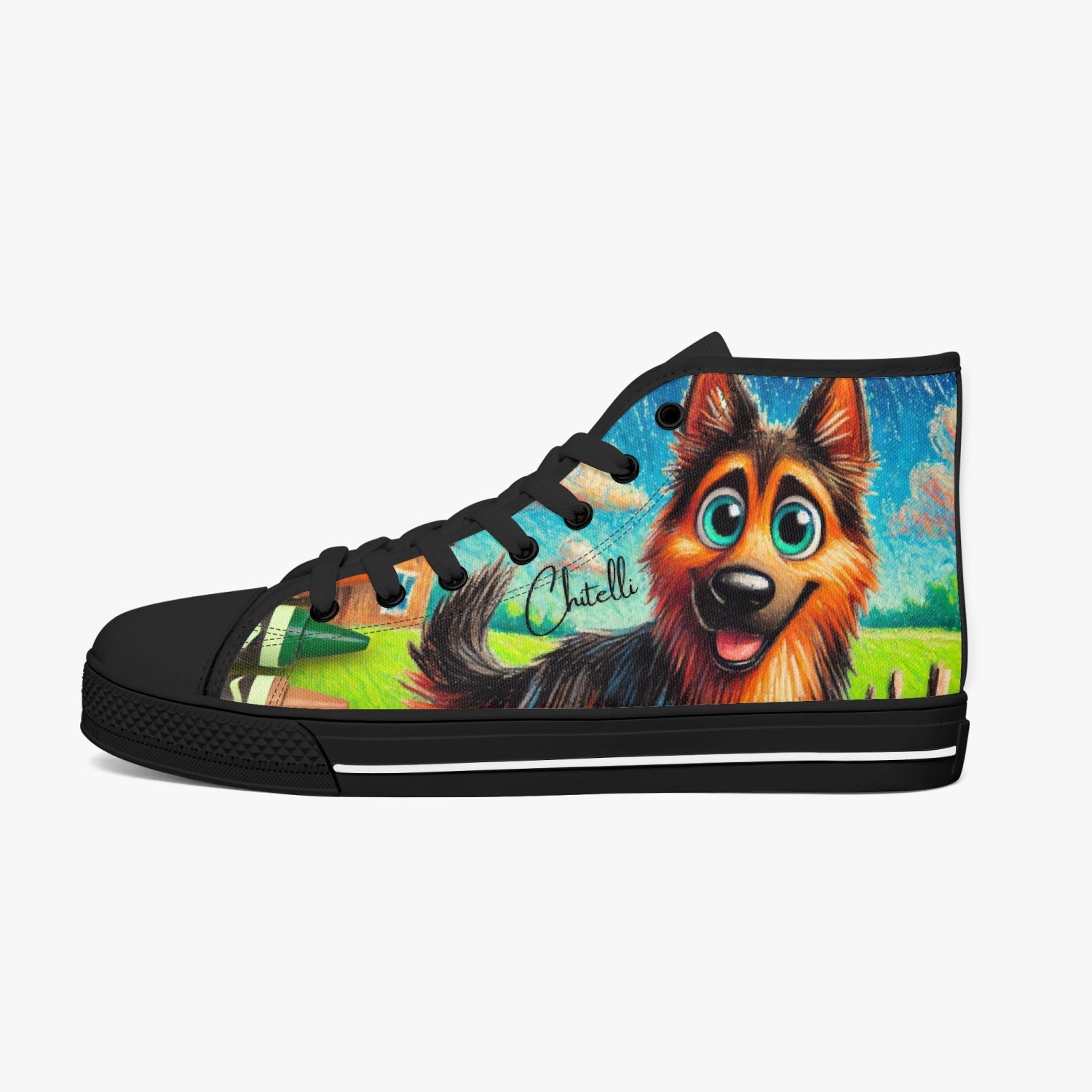 Chitelli's Crayon German Sheppard High Tops