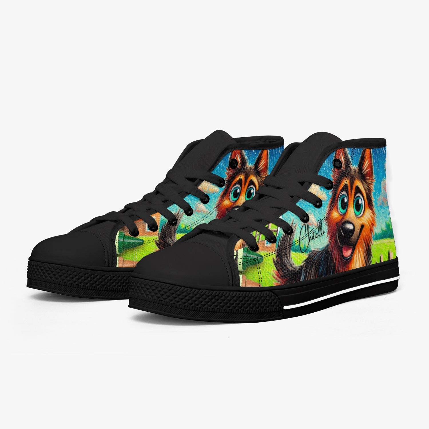 Chitelli's Crayon German Sheppard High Tops