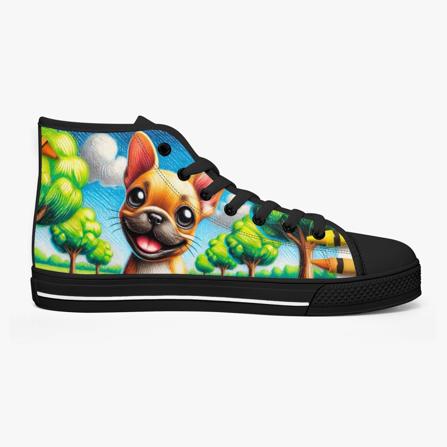 Chitelli's Cream French Bulldog High Tops