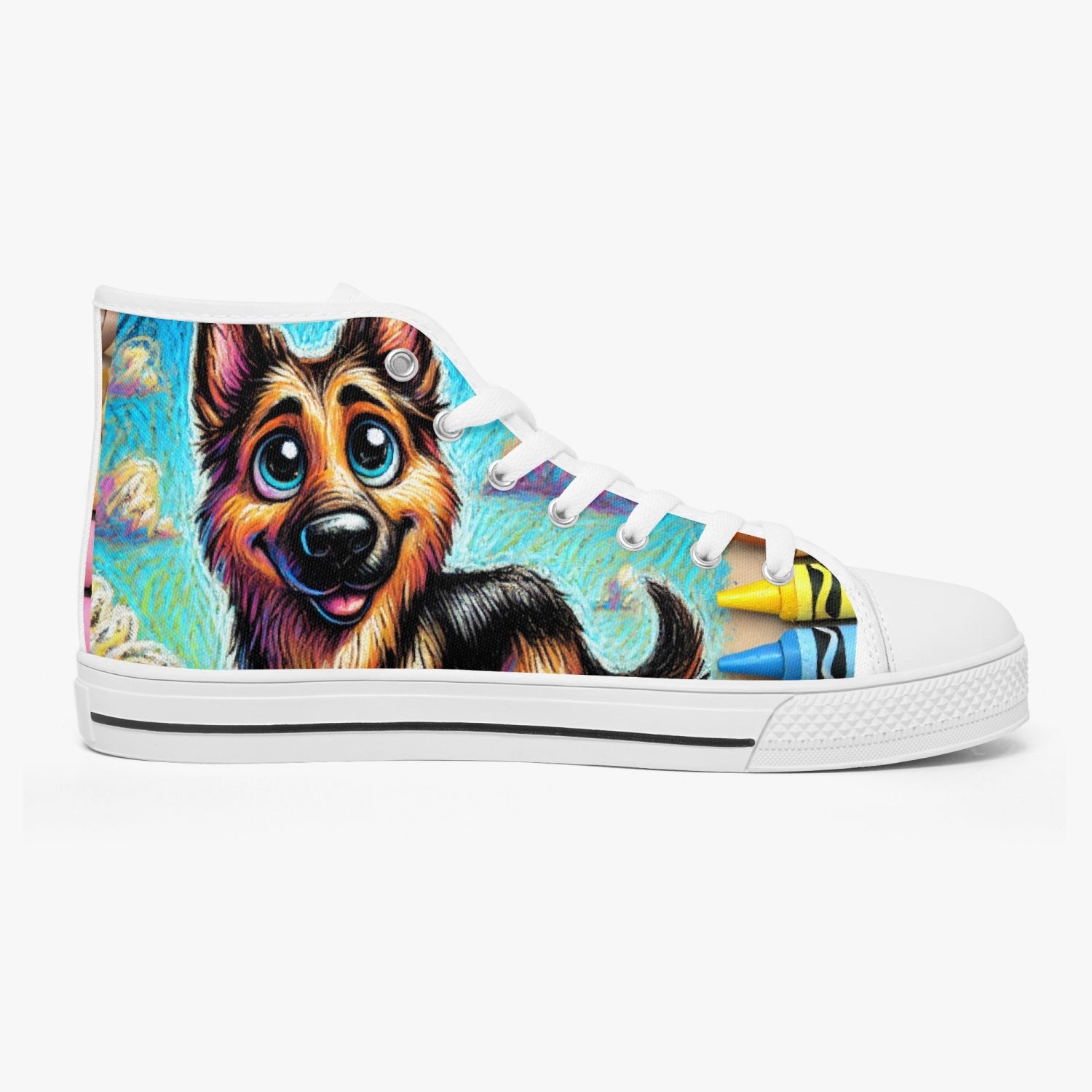 Chitelli's Rough Crayon German Sheppard High Tops