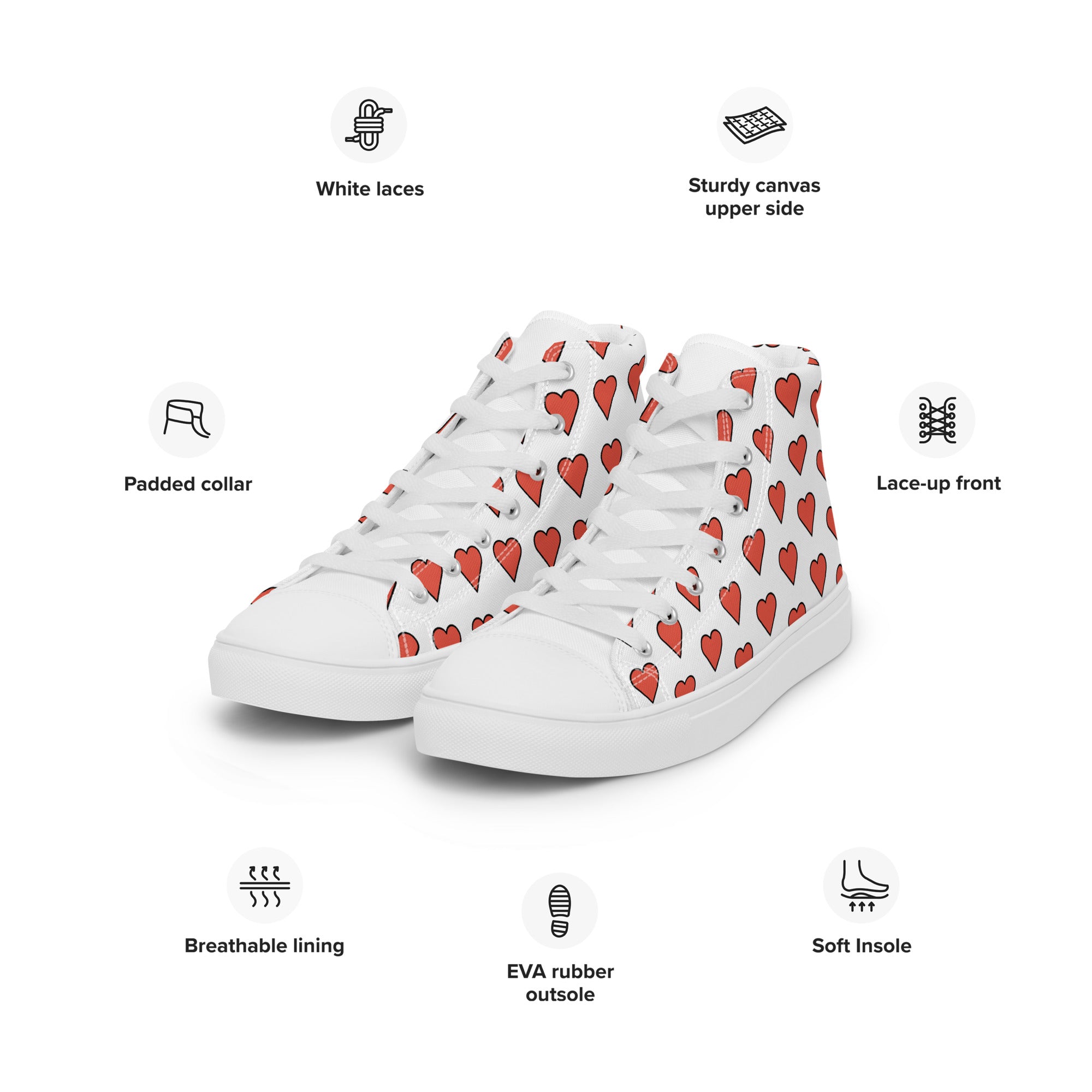 Chitelli's Heart Emoji Men's High Top Sneakers