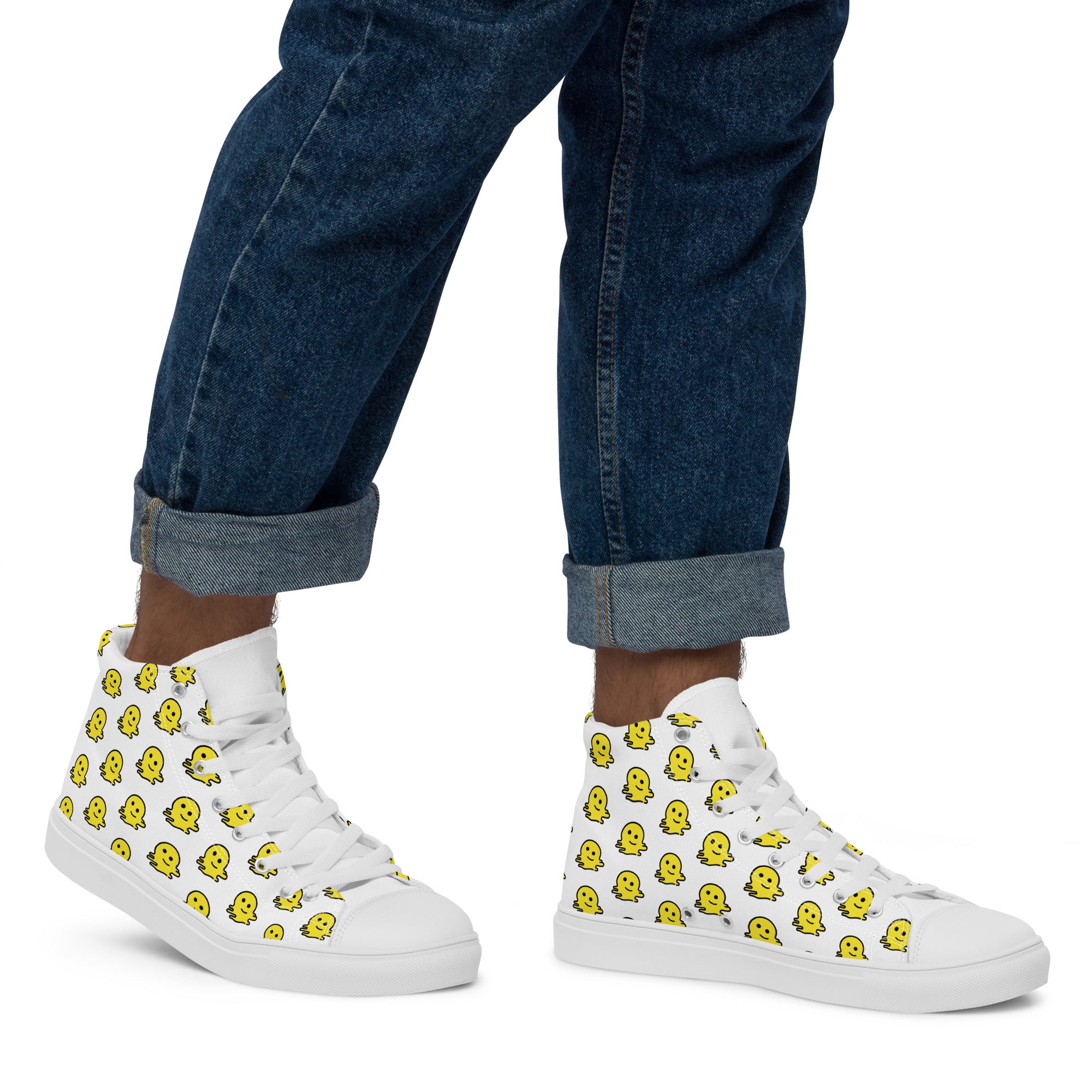 Chitelli's Melting Face Emoji Men's High Top Sneakers