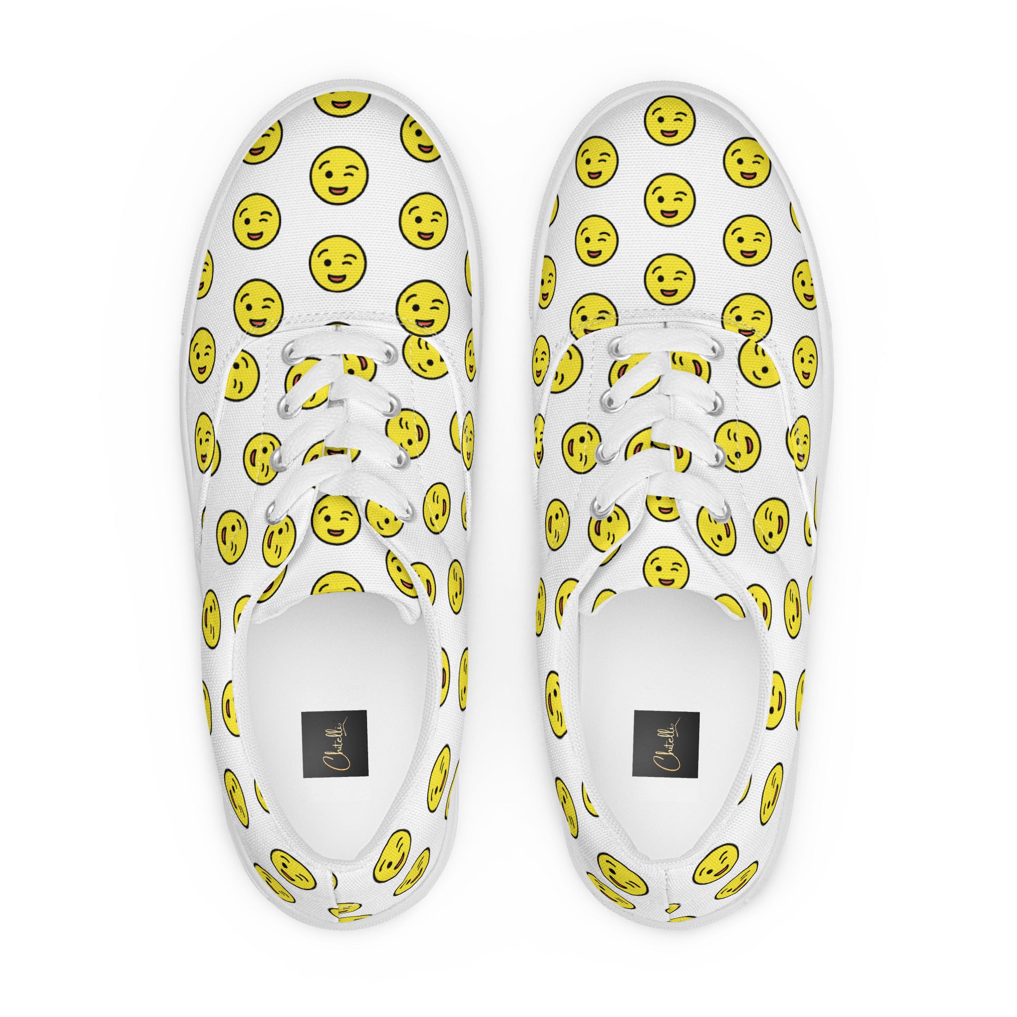 Chitelli's Winking Face Emoji Men's Canvas Shoes