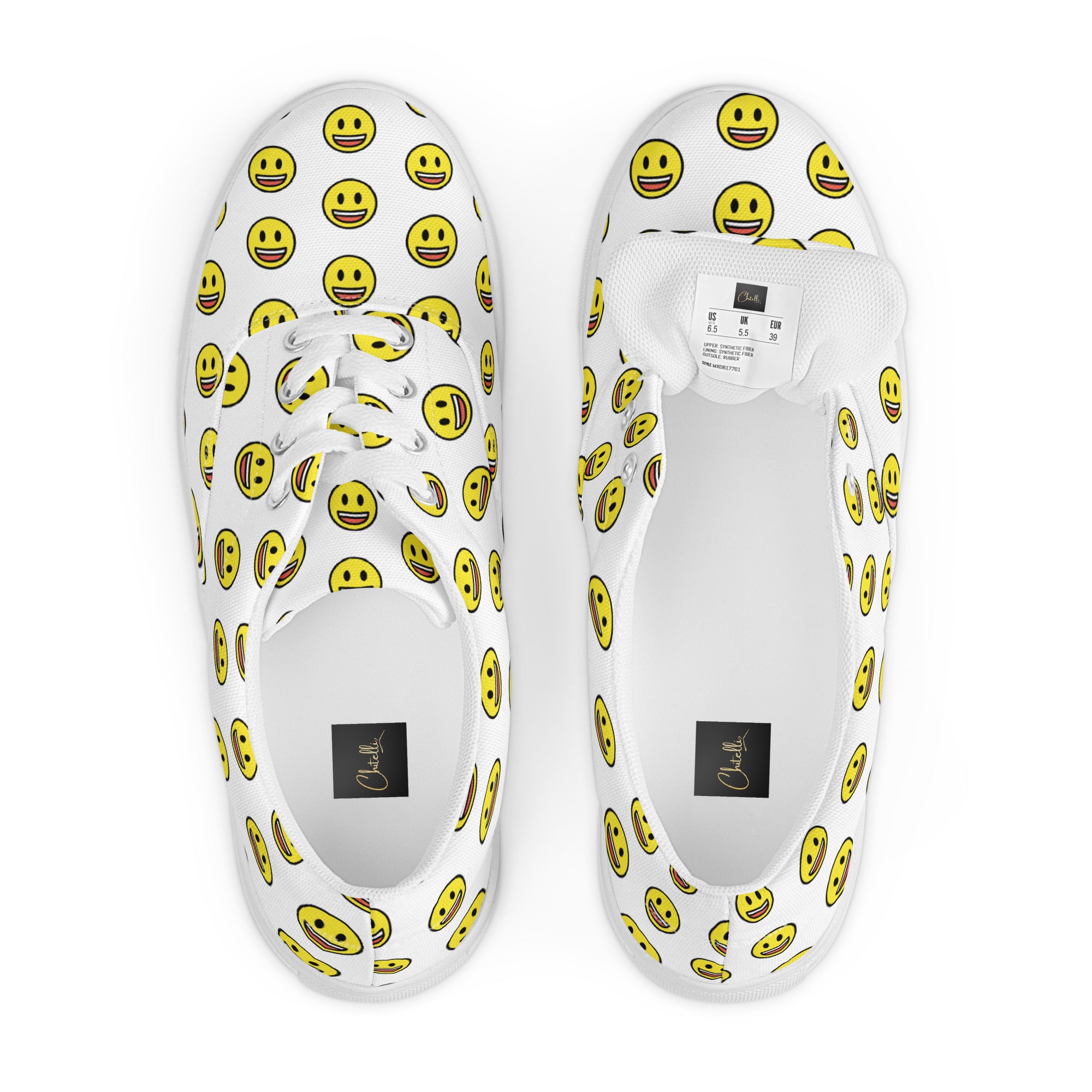 Chitelli's Happy Face Emoji Women's Canvas Shoes