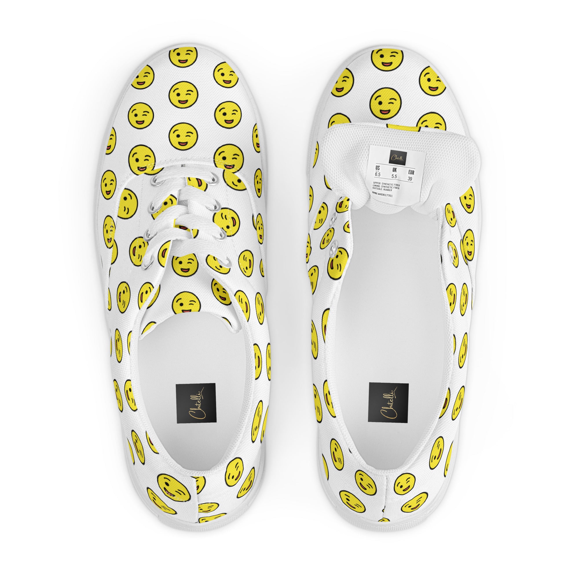 Chitelli's Winking Face Emoji Women's Canvas Shoes