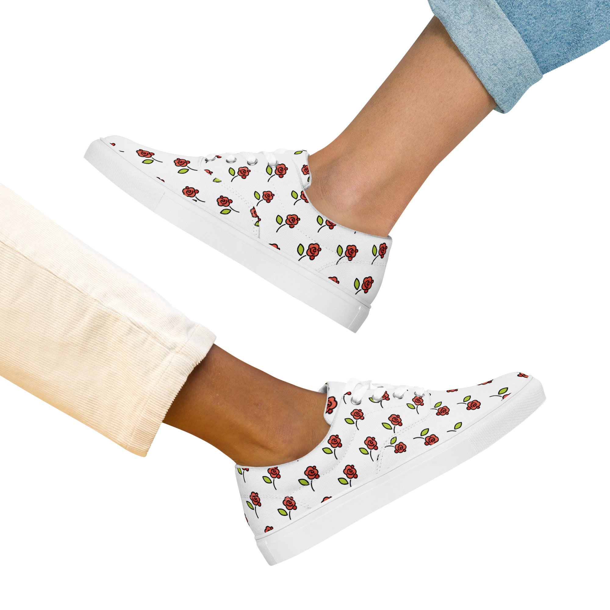 Chitelli's Rose Emoji Women's Canvas Shoes