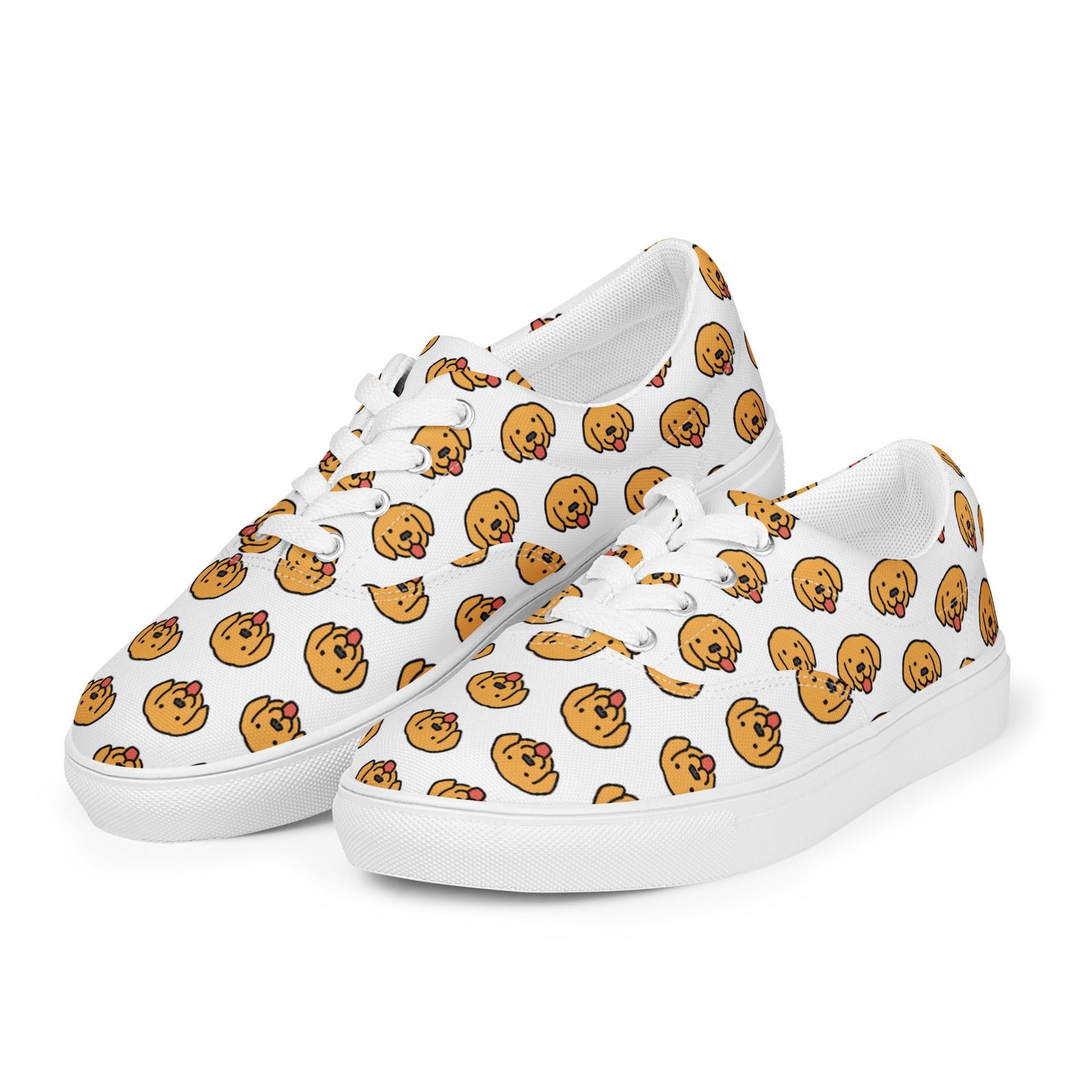 Chitelli's Happy Dog Emoji Women's Canvas Shoes