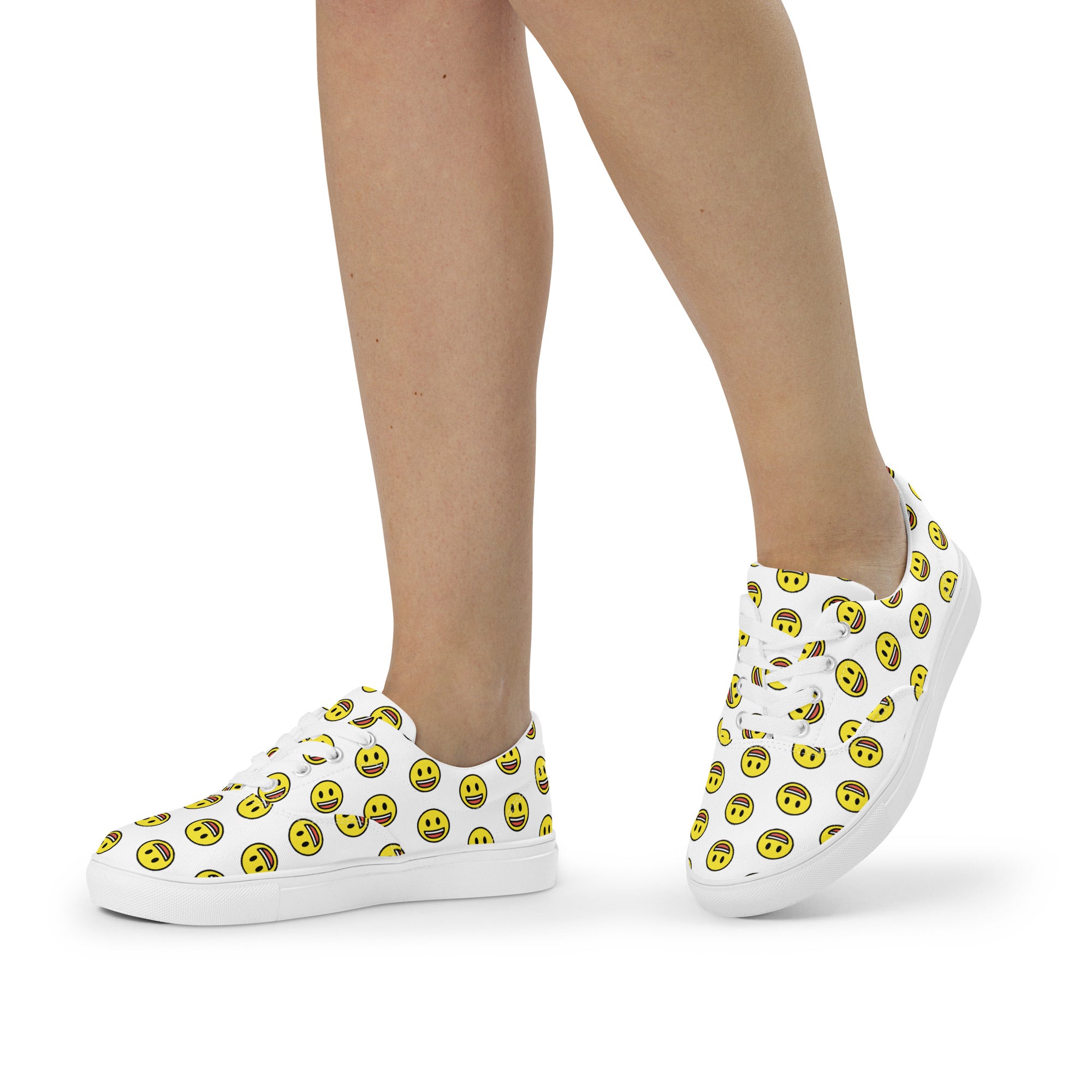 Chitelli's Happy Face Emoji Women's Canvas Shoes